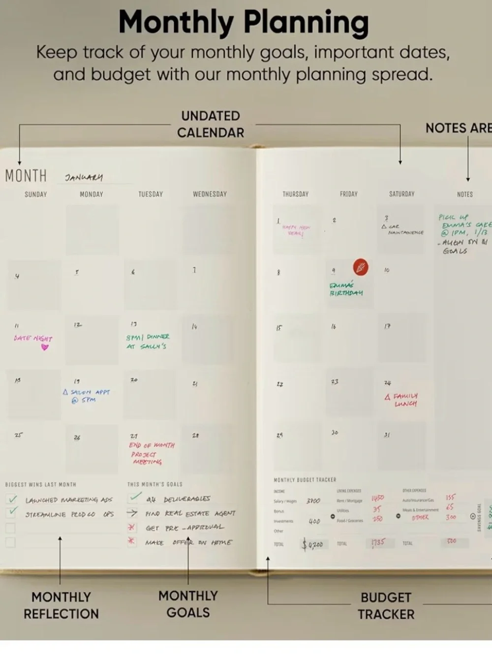 Planner Max 12-Month Weekly Planner - Cream New